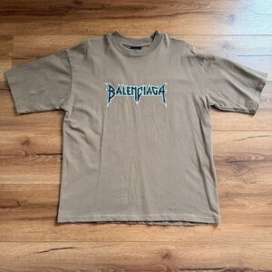 Balenciaga Brown Distressed T Shirt
